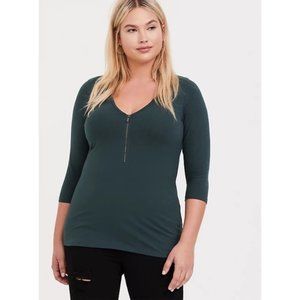 Torrid Foxy Collection Pine Green Zip-Up Top